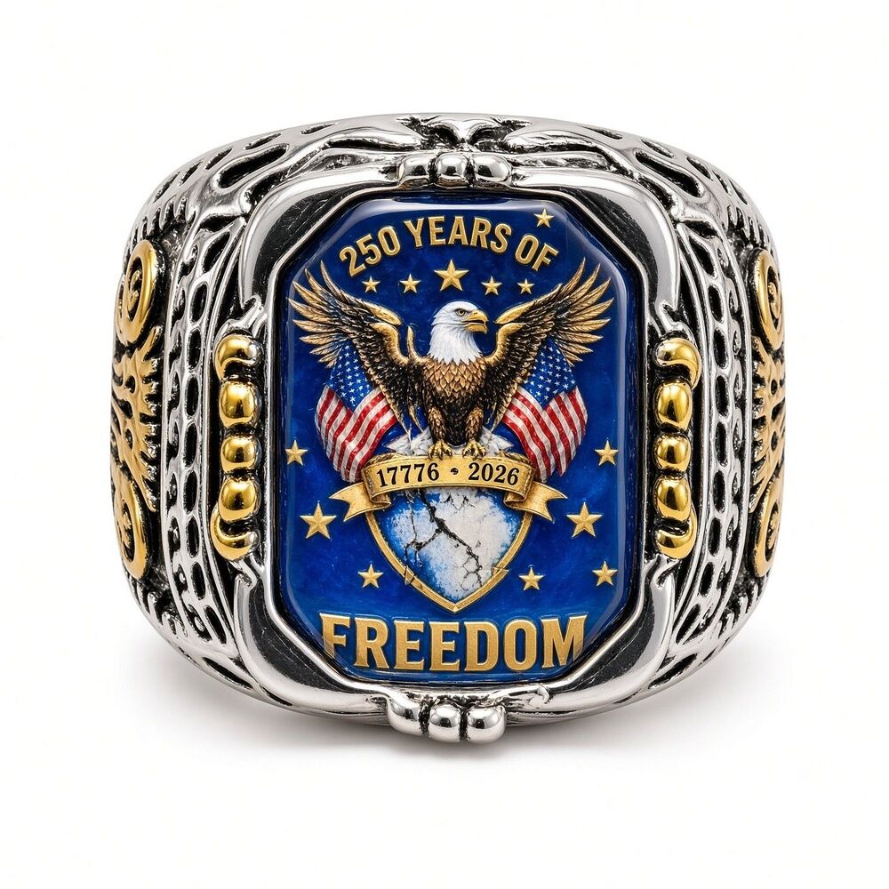 America 250th Anniversary Ring 1776-2026 Freedom Eagle Patriotic Mens Size 10